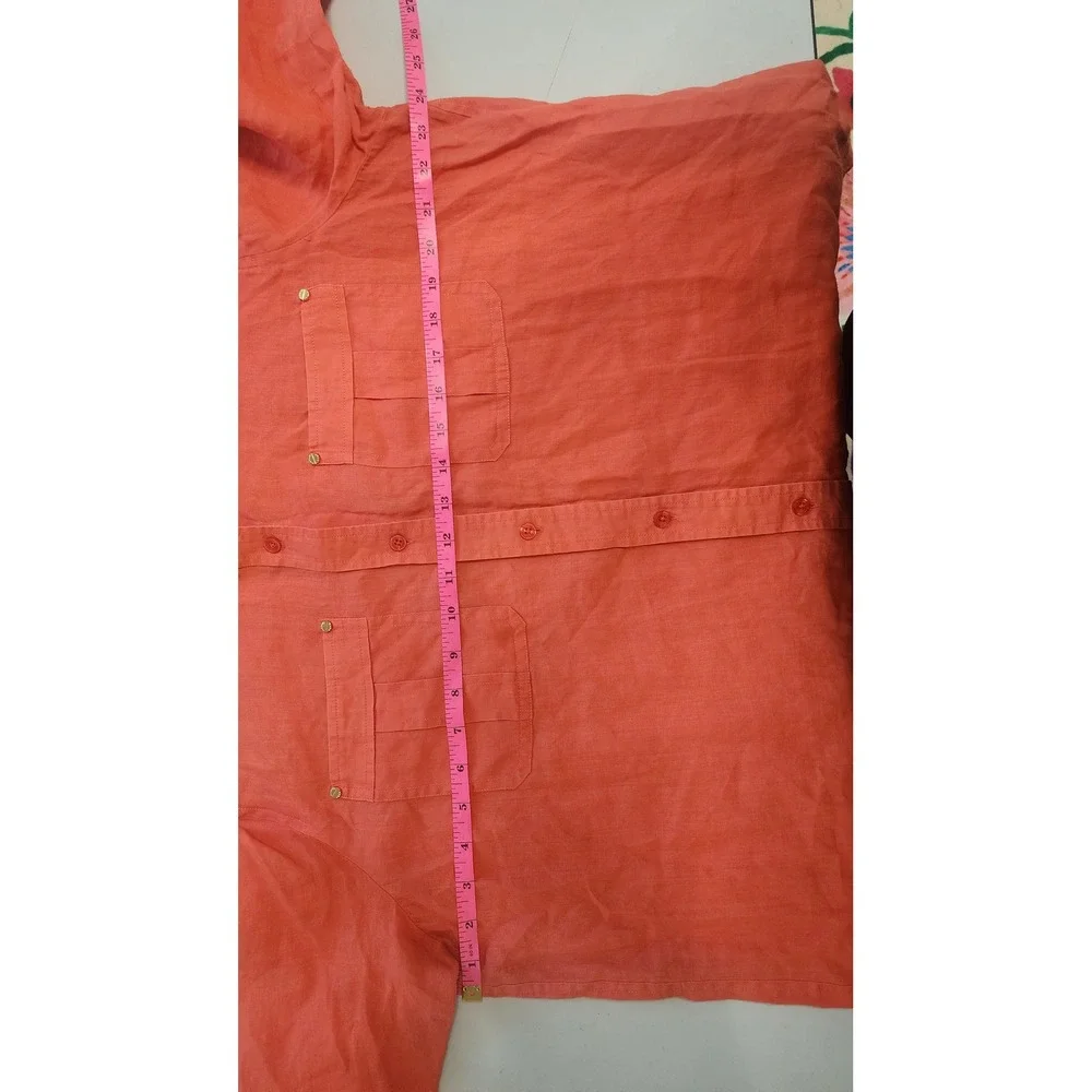 Michael Kors Button Down Shirt Womens XL Coral Excellent